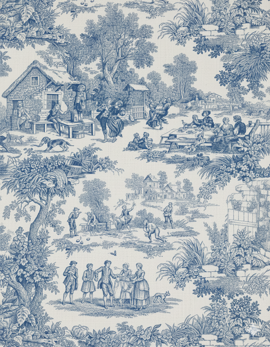 Toile de Jouy Blu