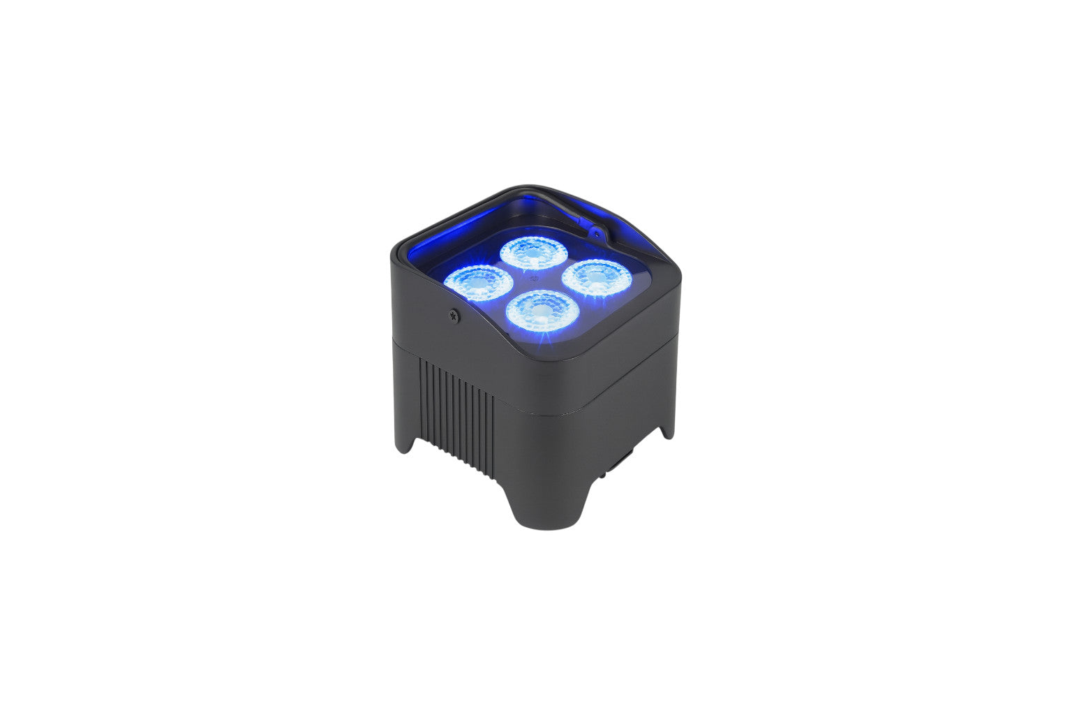 Faretto LED portatile ricaricabile RGB con luce colorata, ideale per illuminazione scenografica, a noleggio per eventi